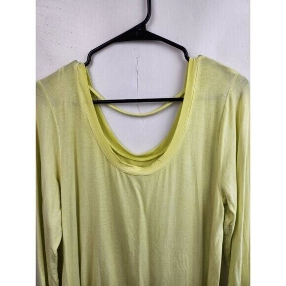 Umgee Womens BOHO Tunic Top Medium Lime Green Bell Sleeves Festival Casual - Picture 7 of 7